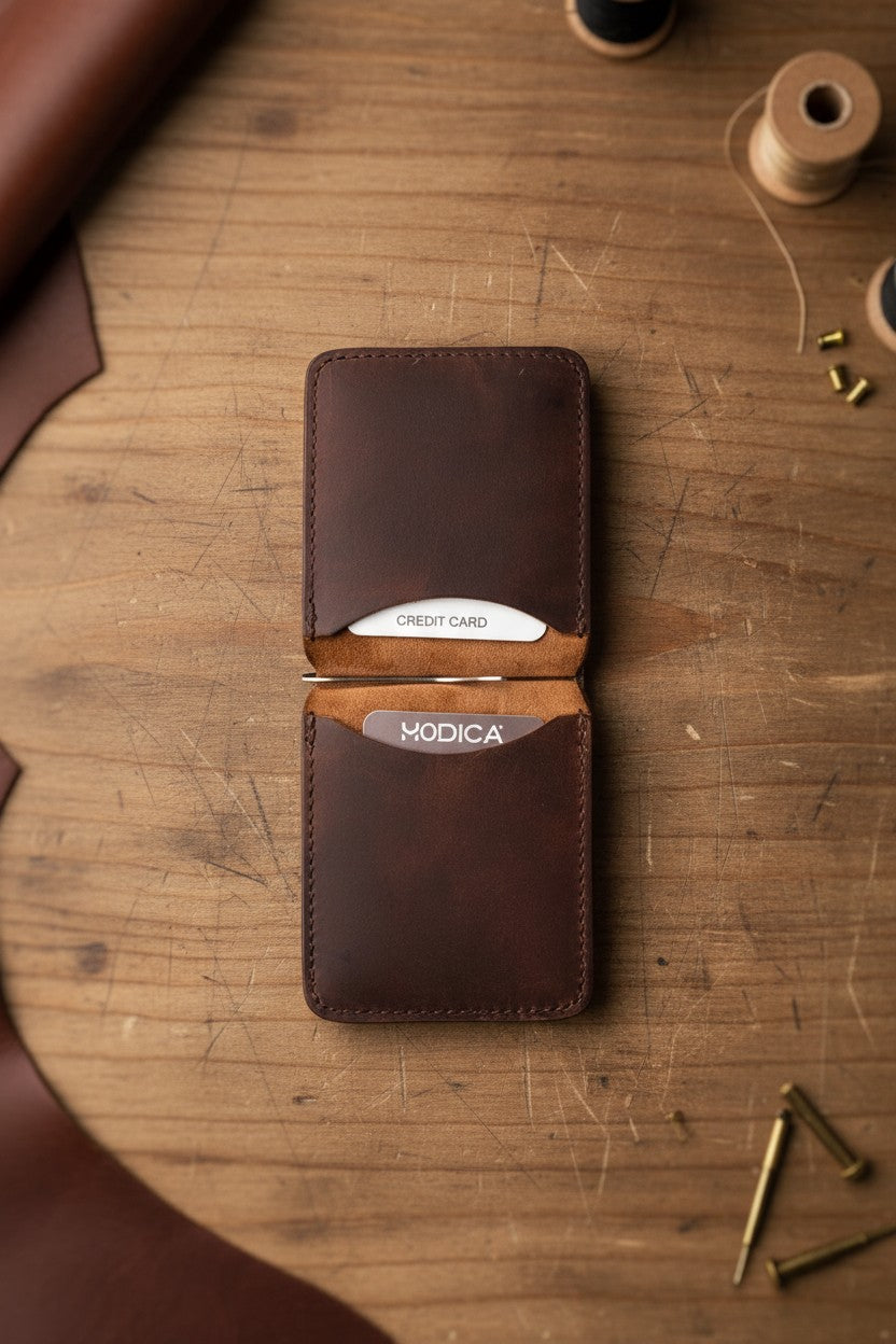 Hakiki Deri Hediye Seti – Larga Para Klipsli Cüzdan + Zey Kalemlik + Mesa Anahtarlık