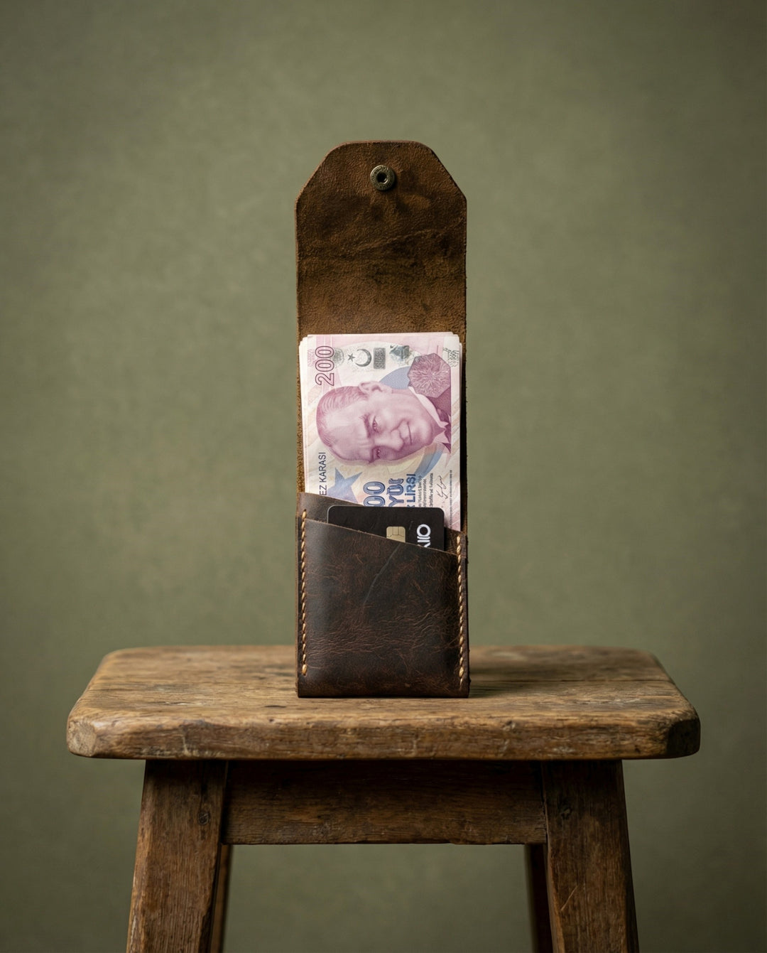  Modica Farine - Hakiki Deri El Yapımı Minimal Erkek Cüzdan – 9 Kart Bölmeli, İnce ve Şık Tasarım,