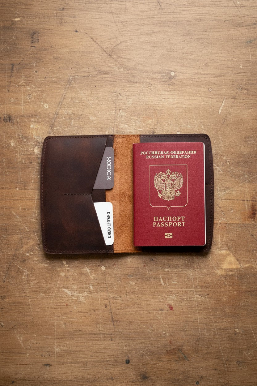 Hakiki Deri 3'lü Seyahat Seti – Mekanizmalı RFID Cüzdan + Pasaport Kılıfı + Anahtarlık