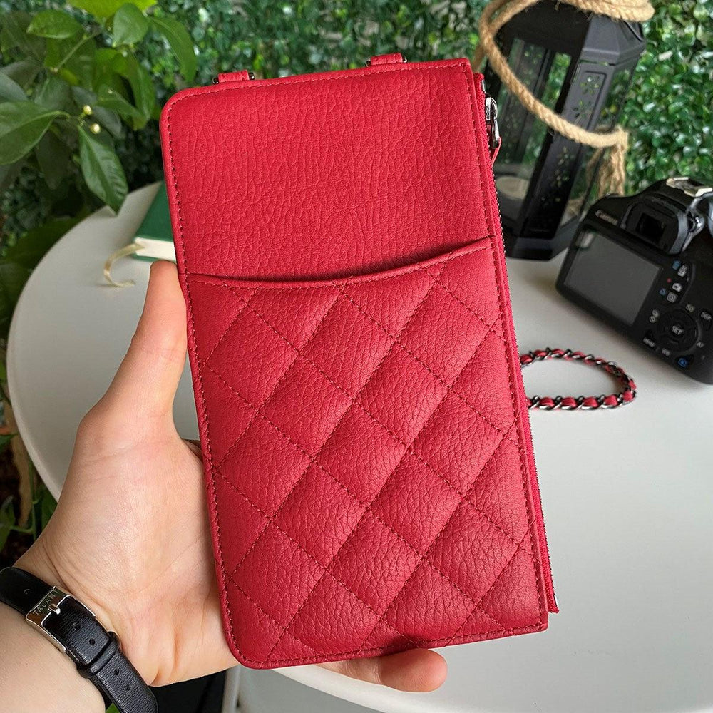 Kratya - Hakiki Deri Fermuarlı Kadın Omuz Çantası - Kırmızı - Modica Deri