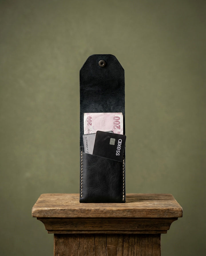  Modica Farine - Hakiki Deri El Yapımı Minimal Erkek Cüzdan – 9 Kart Bölmeli, İnce ve Şık Tasarım,