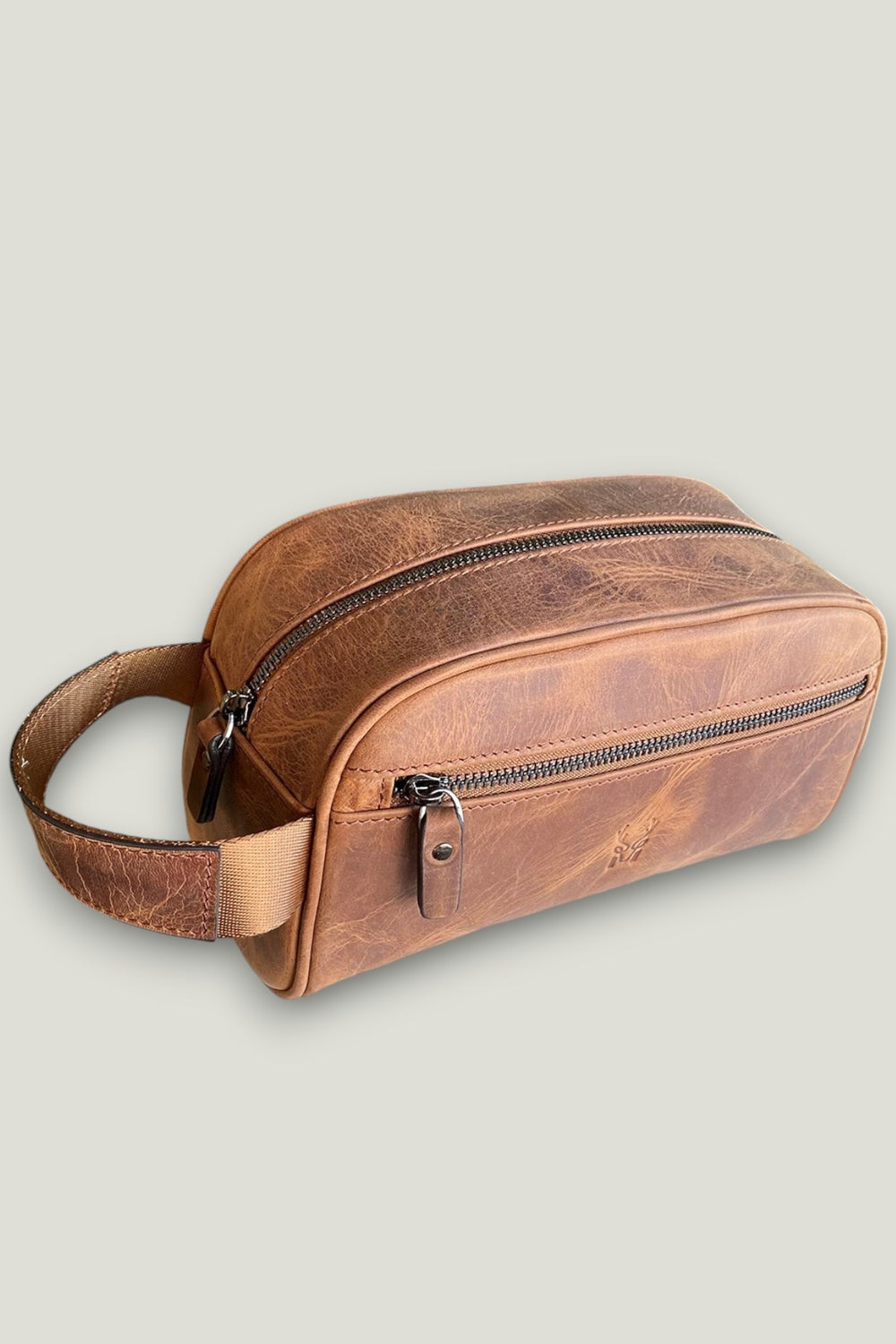 Modesto - Hakiki Deri Fermuarlı El Çantası - Crazy Taba - Modica Deri