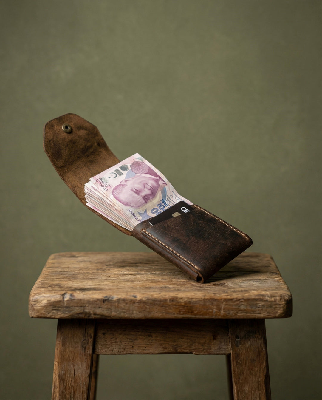  Modica Farine - Hakiki Deri El Yapımı Minimal Erkek Cüzdan – 9 Kart Bölmeli, İnce ve Şık Tasarım,