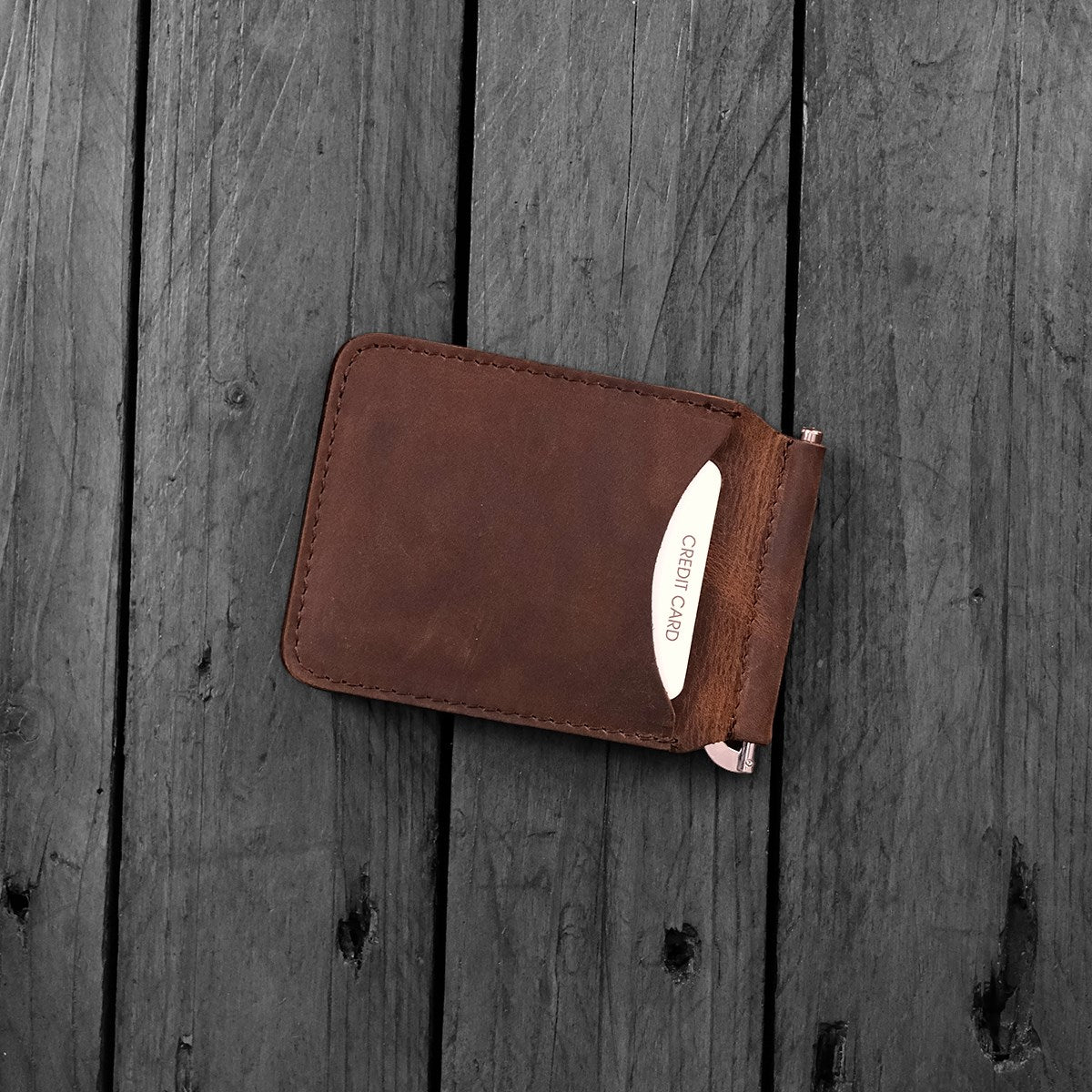 小物 ROCKSTEADY waxed lamb leather NULLUS Modica Larga - Hakiki Deri Natürel Para Klipsli Cüzdan (Premium