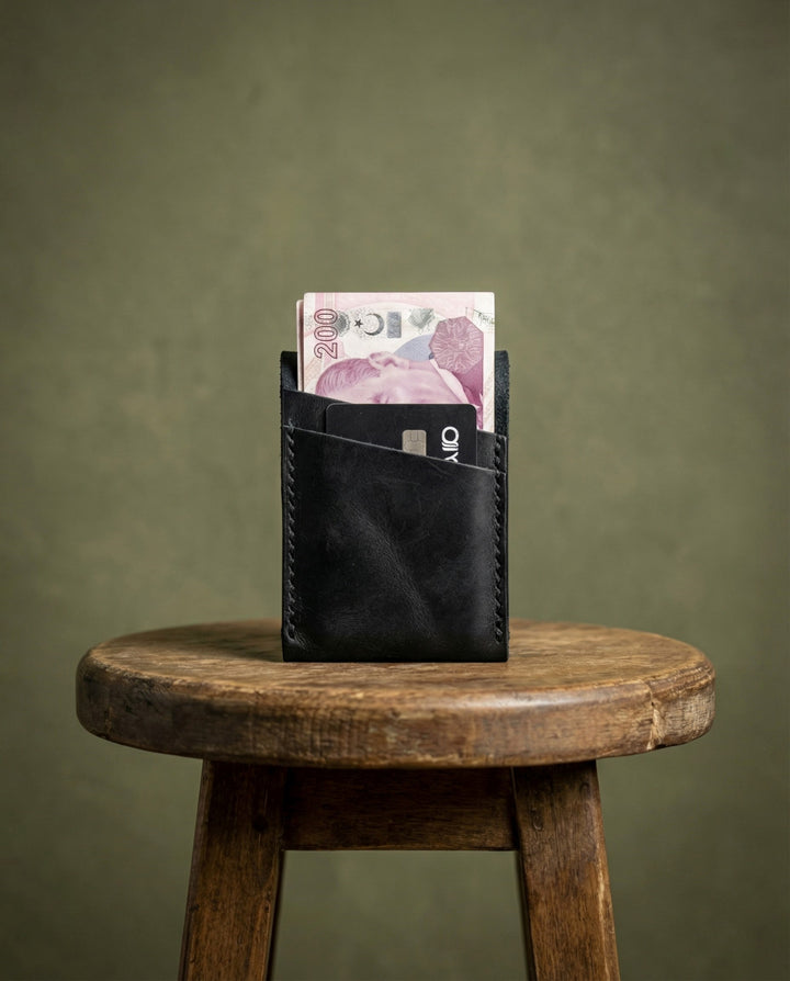  Modica Farine - Hakiki Deri El Yapımı Minimal Erkek Cüzdan – 9 Kart Bölmeli, İnce ve Şık Tasarım,