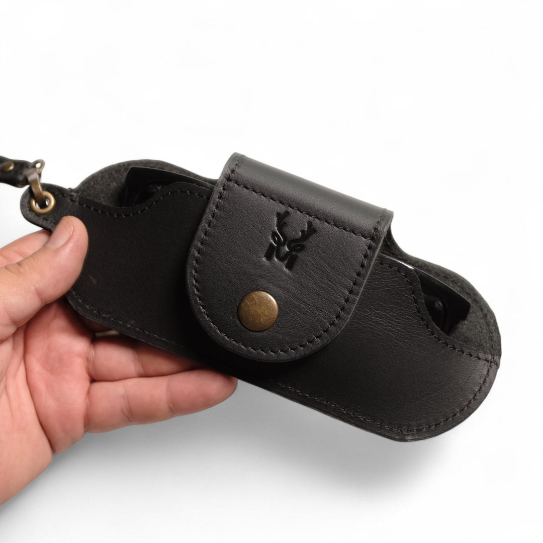 Modica Manila - Hakiki Deri Gözlük Kılıfı | El Tutma Saplı, Şık ve Dayanıklı Unisex Tasarım