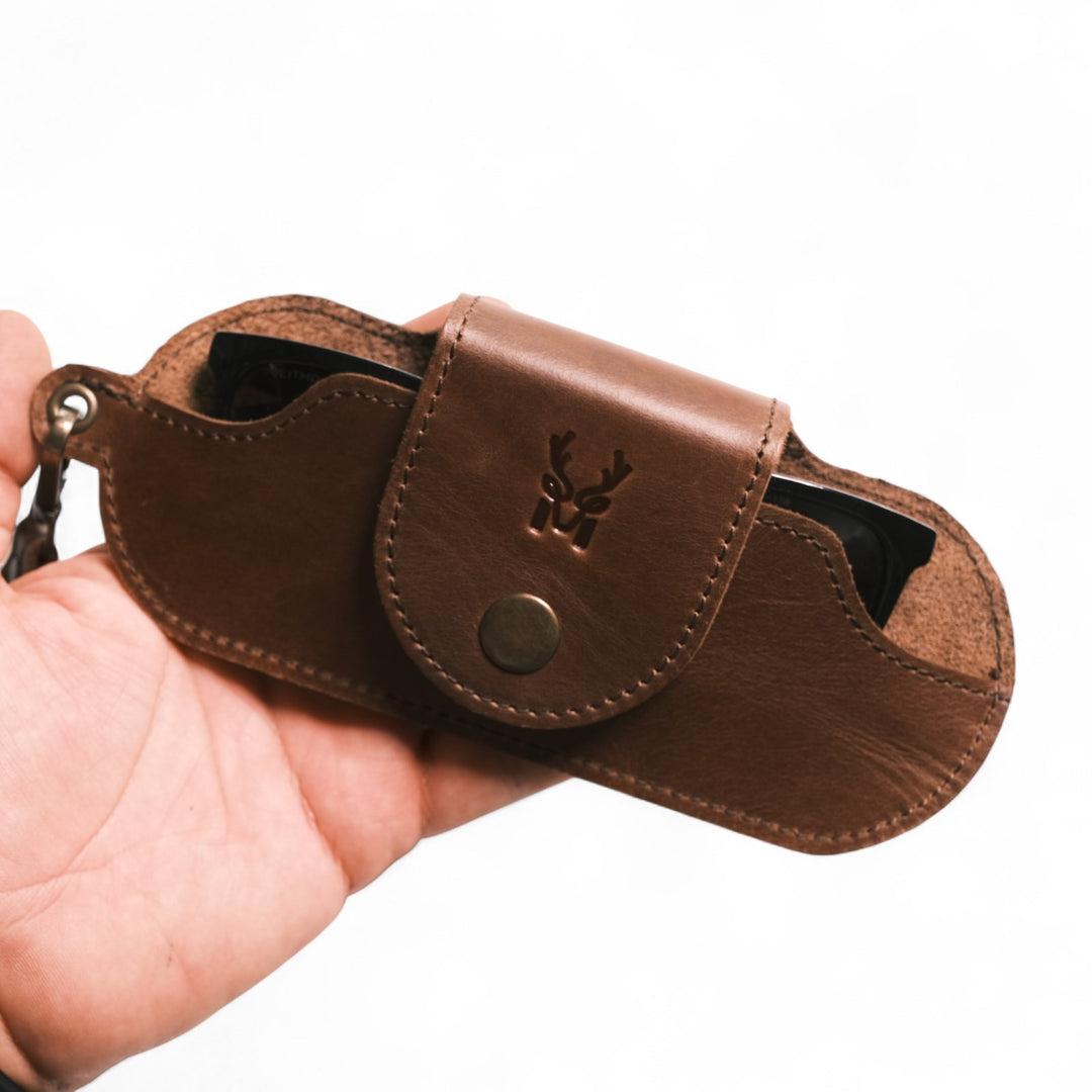 Modica Manila - Hakiki Deri Gözlük Kılıfı | El Tutma Saplı, Şık ve Dayanıklı Unisex Tasarım