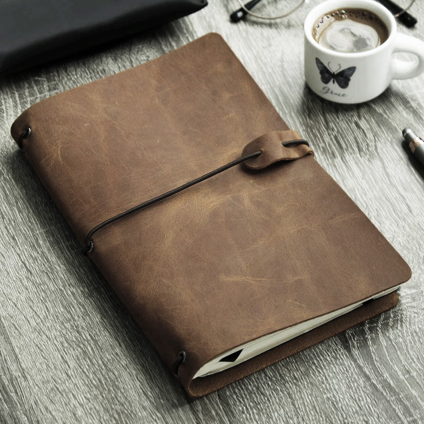 Setteki Salton hakiki deri defter kılıfı – kahverengi