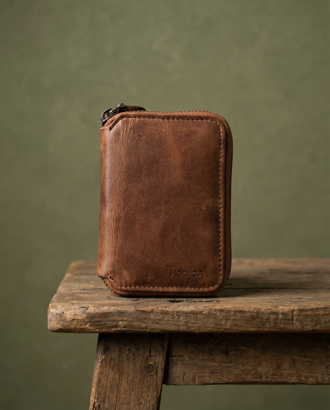 Modica Erkek Taba Cuzdan Hakiki Deri 10 Kart Bölmeli Fermuarli Para Bolmeli Cuzdan 