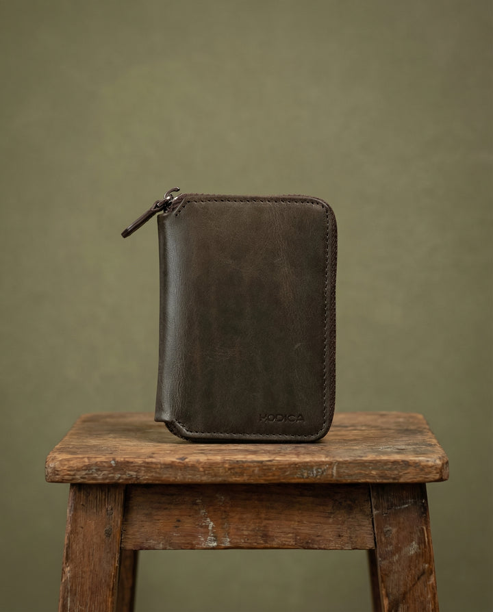 Modica Erkek Yesil Cuzdan Hakiki Deri 10 Kart Bölmeli Fermuarli Para Bolmeli Kartlik Cuzdan 