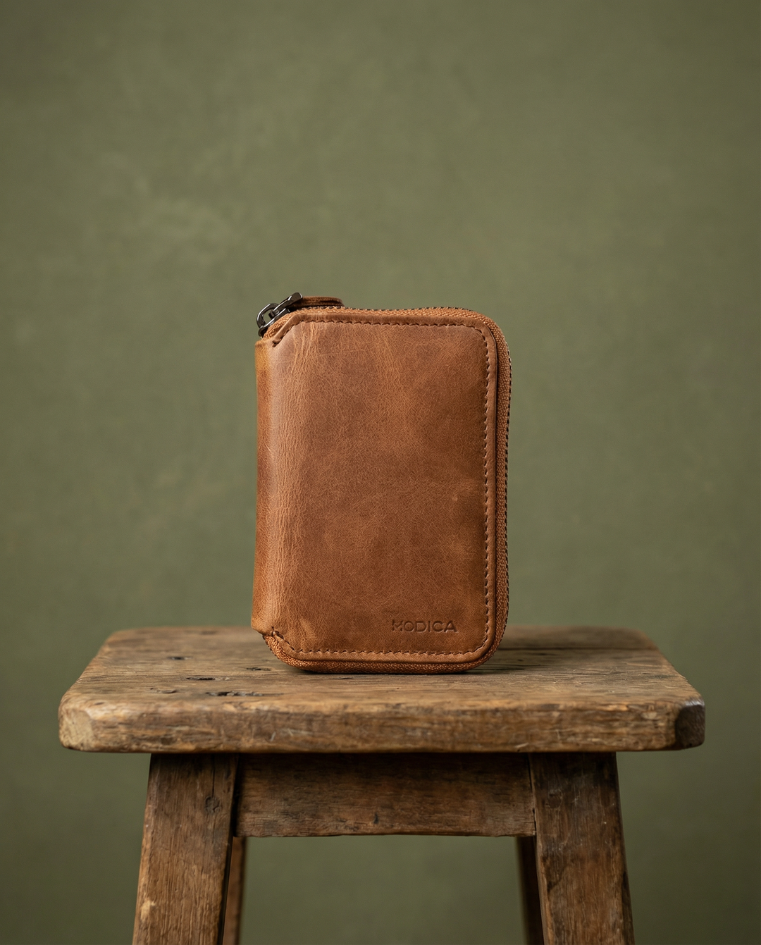 Modica Erkek Taba Cuzdan Hakiki Deri 10 Kart Bölmeli Fermuarli Para Bolmeli Cuzdan 