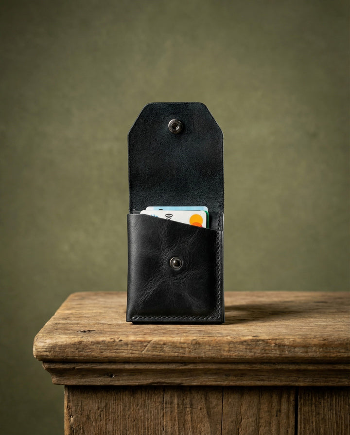  Modica Farine - Hakiki Deri El Yapımı Minimal Erkek Cüzdan – 9 Kart Bölmeli, İnce ve Şık Tasarım,