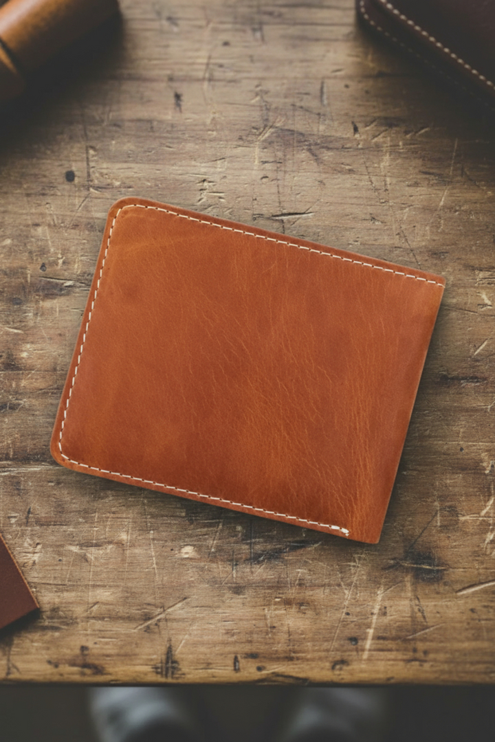 Cosmos - Hakiki Deri Kimlik Bölmeli Natürel Erkek Cüzdan