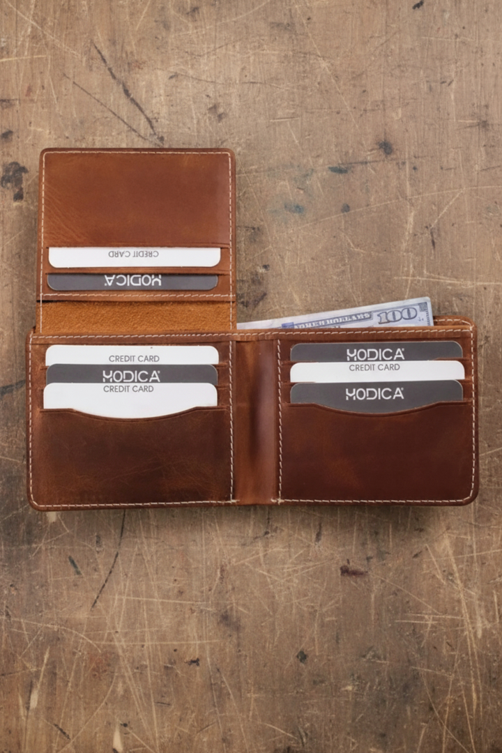 Cosmos - Hakiki Deri Kimlik Bölmeli Natürel Erkek Cüzdan