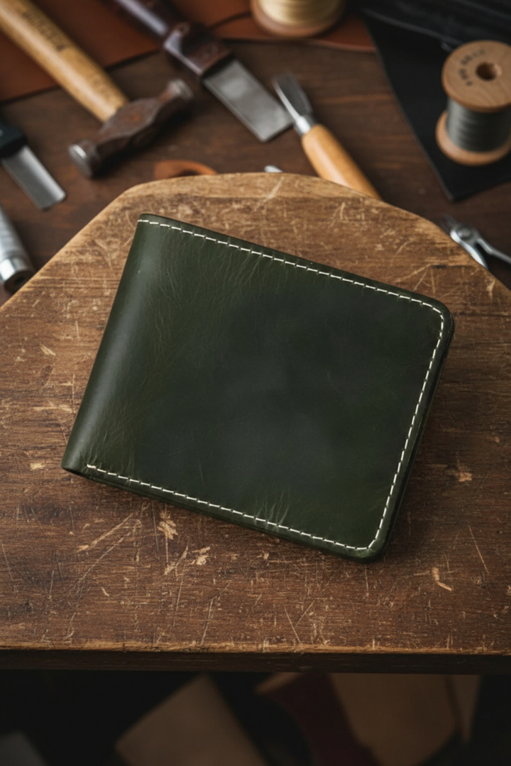 Cosmos - Hakiki Deri Kimlik Bölmeli Natürel Erkek Cüzdan