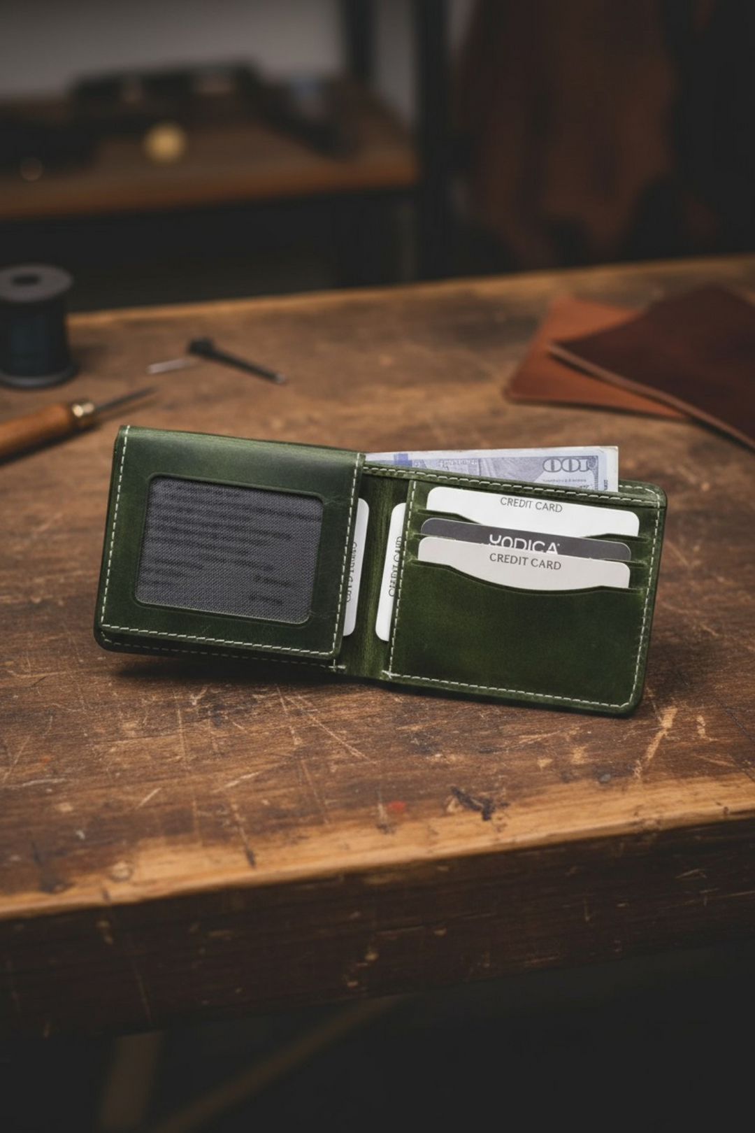 Cosmos - Hakiki Deri Kimlik Bölmeli Natürel Erkek Cüzdan