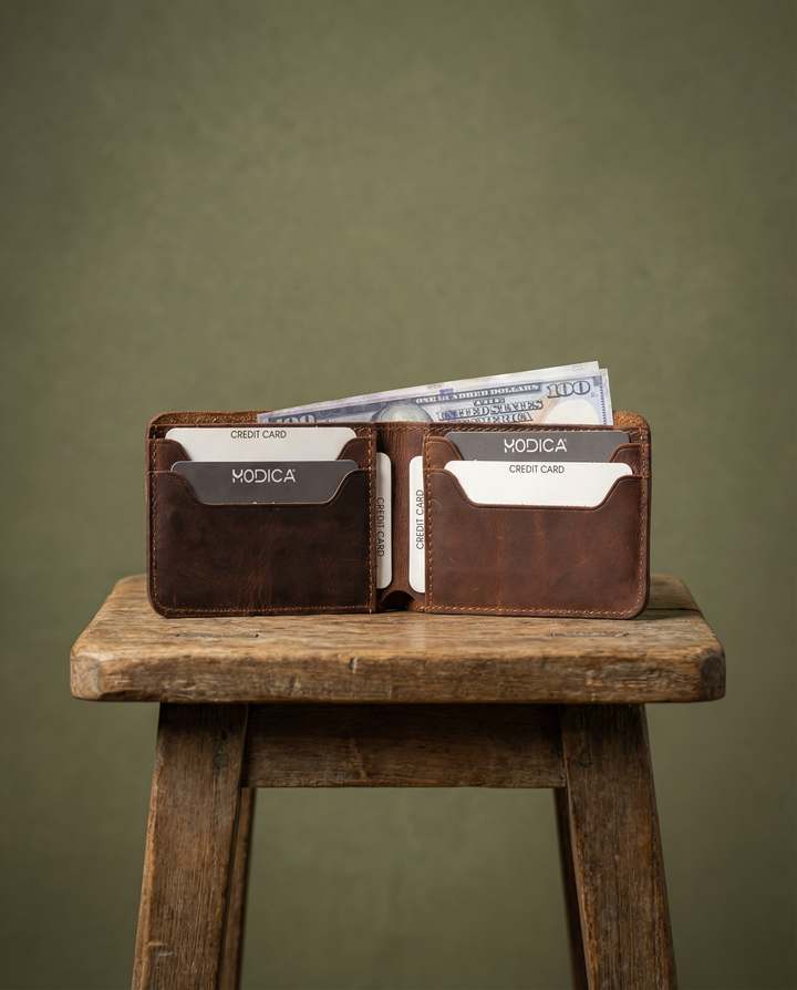 Tulipa - Hakiki Deri Naturel Klasik Cüzdan