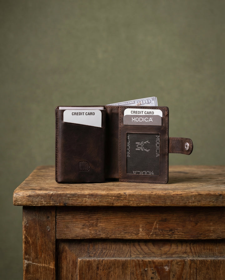 Orlando - Hakiki Deri Mekanizmalı Rfid Korumalı Erkek Cüzdan