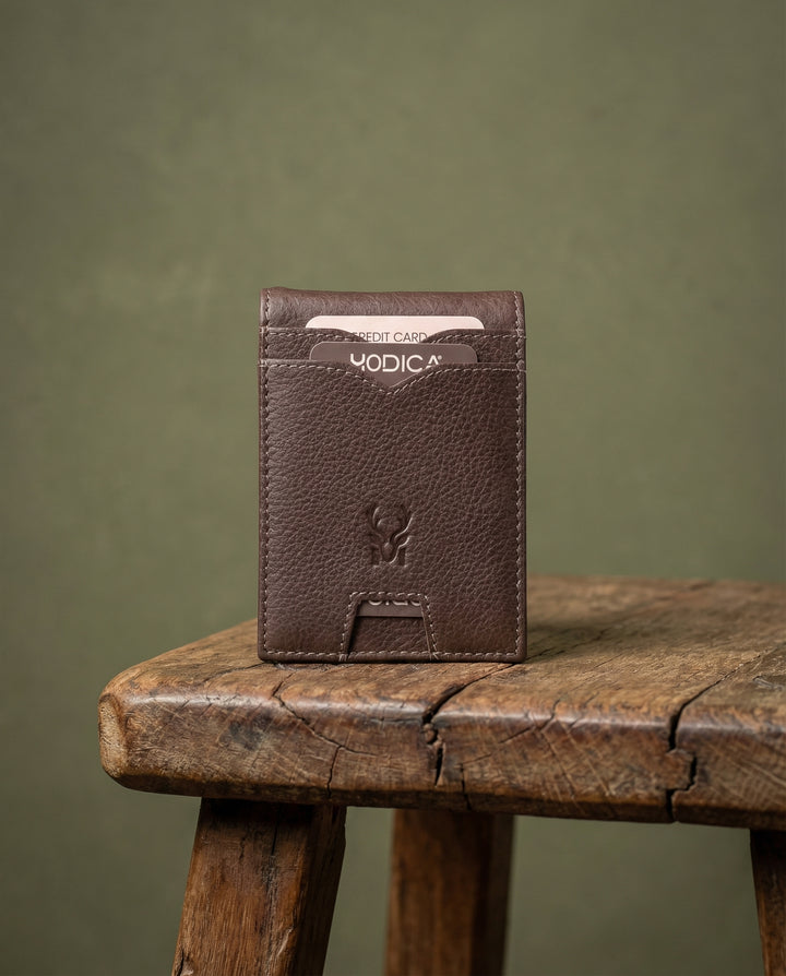 Arena - Hakiki Deri Minimalist Para Klipsli Erkek Cüzdan