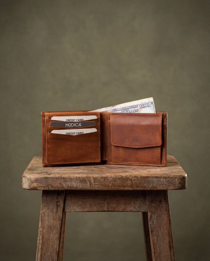 Zendar - Hakiki Deri Bozuk Para Bölmeli Klasik Erkek Cüzdan