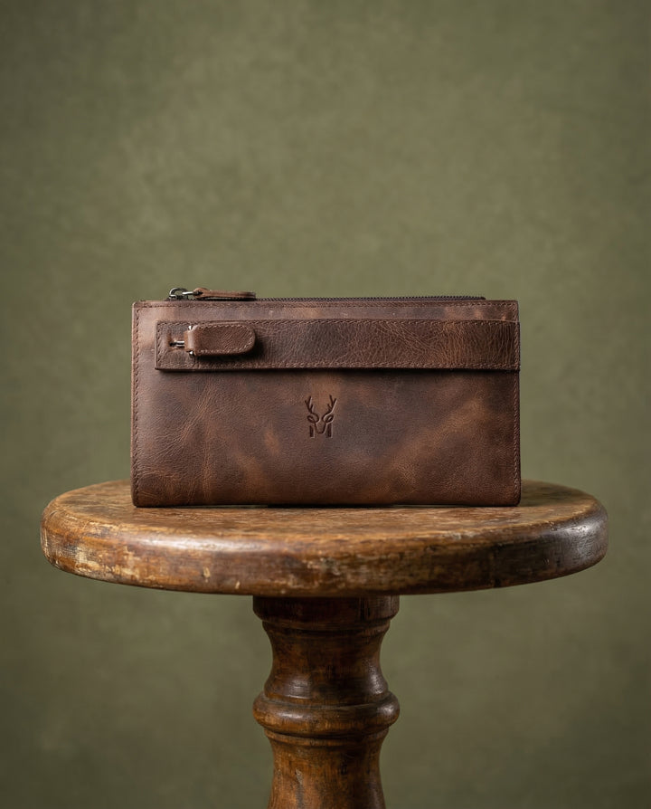 Mannu - Elite Serie El Bantlı Hakiki Deri Uzun Cüzdan - Modica Deri