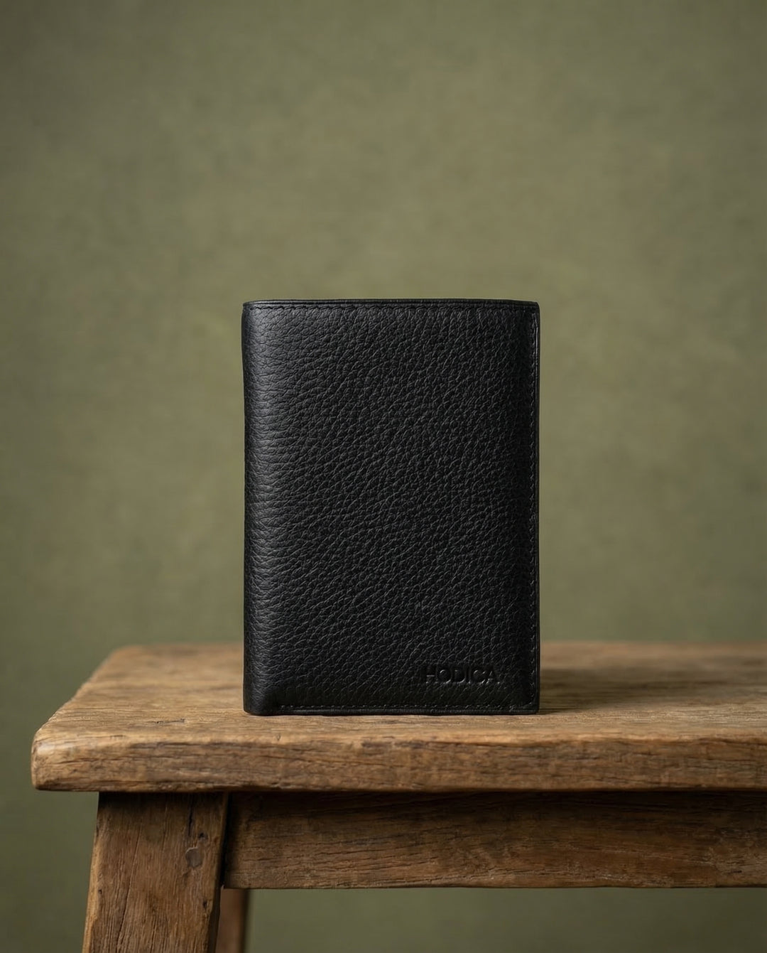 Eretna - Hakiki Deri Bozuk Para Bölmeli Erkek Cüzdan - Siyah - Modica Deri