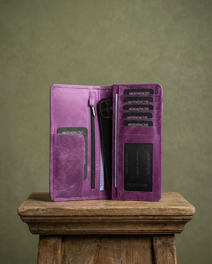 Boston - Hakiki Deri Telefon Bölmeli Cüzdan + Kartlık