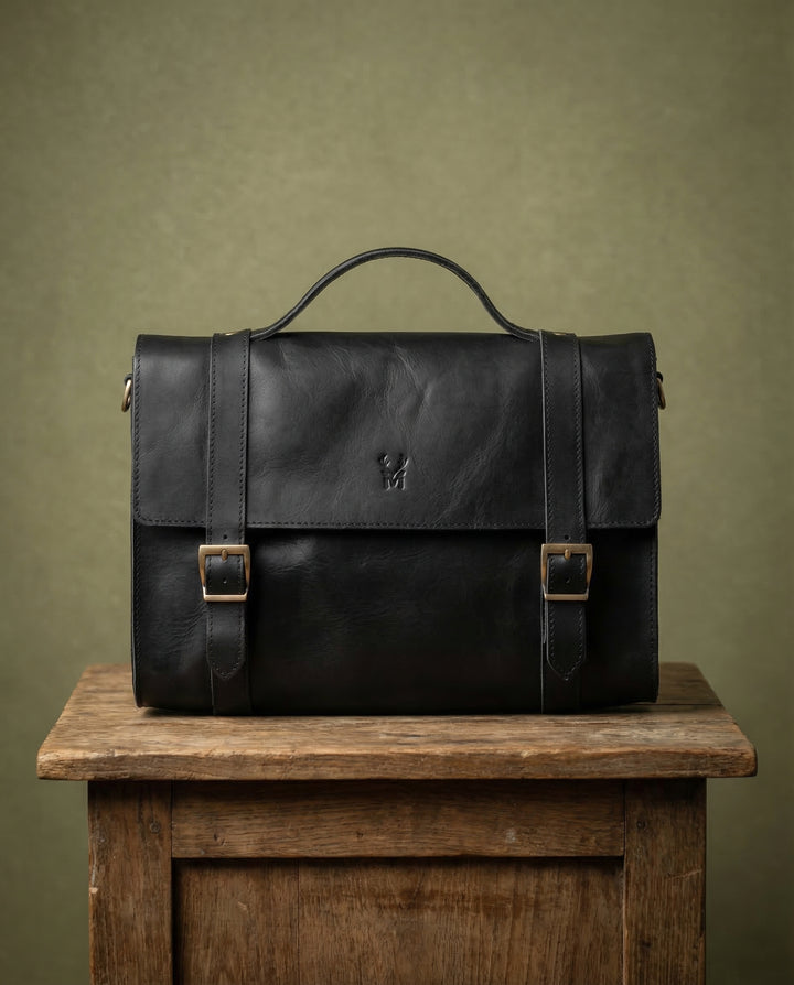 Toronto - Hakiki Deri Postacı ve Evrak Çantası - Siyah - Modica Deri