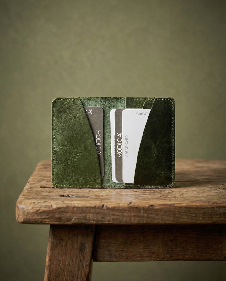 Sovana - Hakiki Deri Naturel Slim Kartlık - Modica Deri