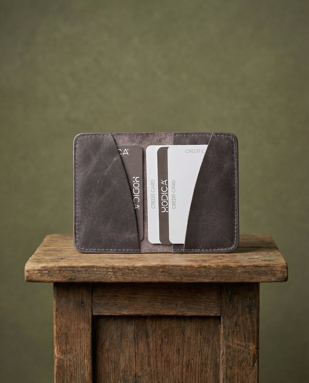 Sovana - Hakiki Deri Naturel Slim Kartlık - Modica Deri