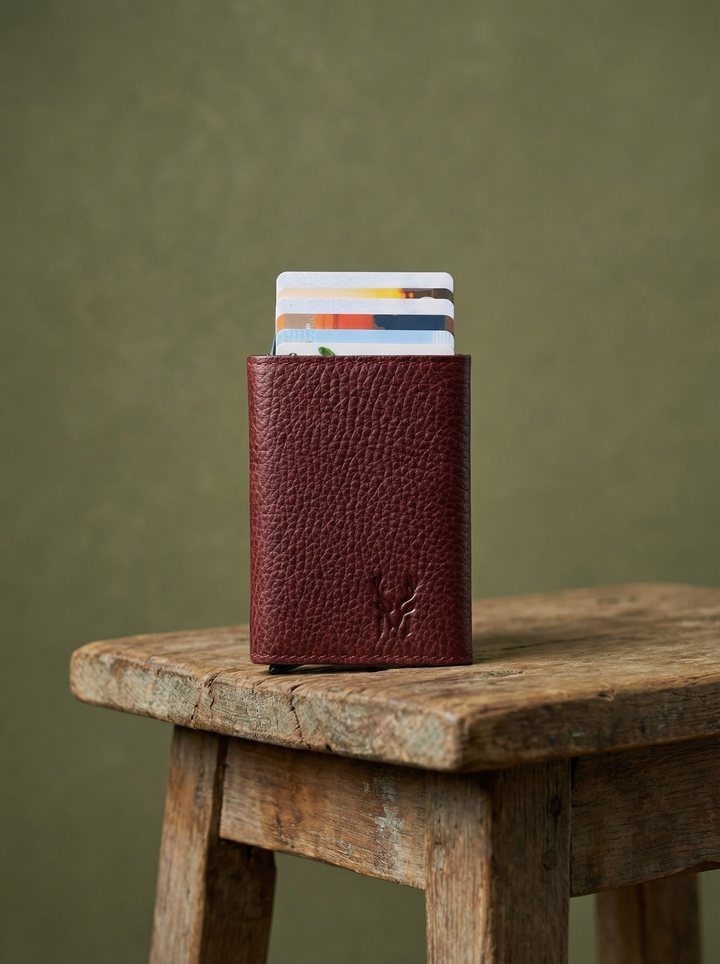 Papola - Hakiki Deri Otomatik Mekanizmalı Rfid Akıllı Kartlık &amp; Cüzdan