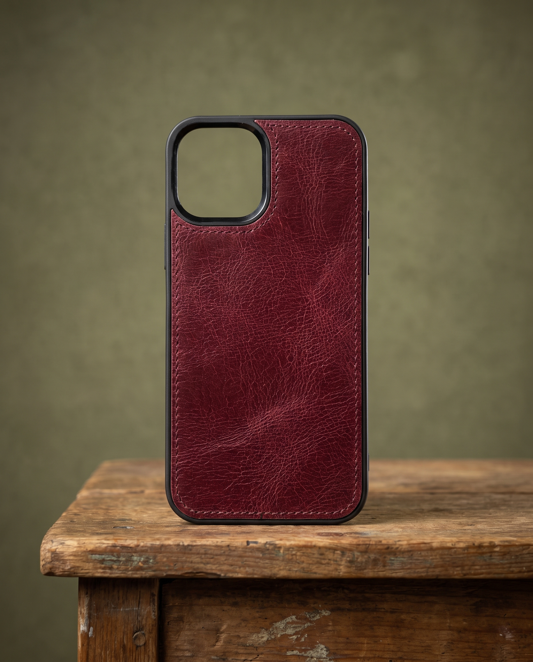 Torino - iPhone 12 - 12 Pro Hakiki Deri Kaplama Telefon Kılıfı, Bordo, görsel 11