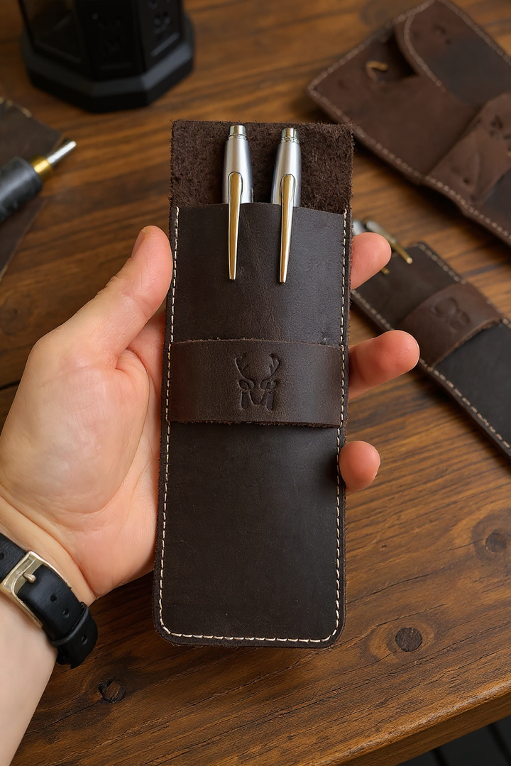 Hakiki Deri Hediye Seti: Cosmos Cüzdan + Zey Kalemlik + Mesa Anahtarlık