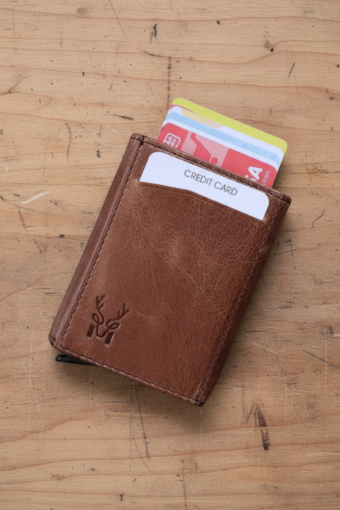 Modica Pescol - Hakiki Deri RFID Korumalı Otomatik Mekanizmalı Akıllı Kartlık/Cüzdan (Premium)