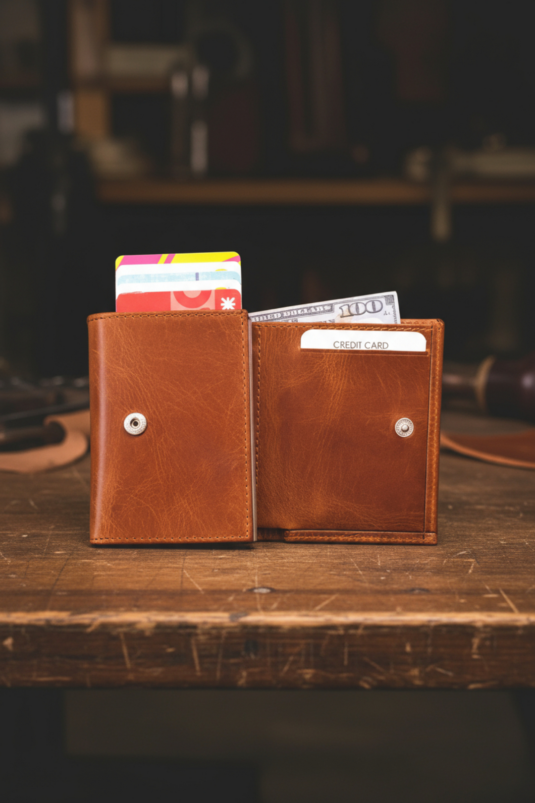 Modica Pescol - Hakiki Deri RFID Korumalı Otomatik Mekanizmalı Akıllı Kartlık/Cüzdan (Premium)