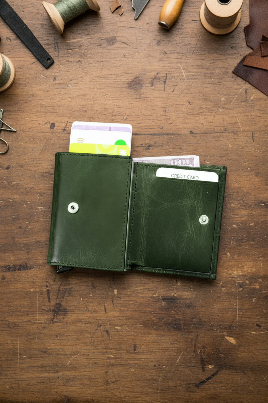 Modica Pescol - Hakiki Deri RFID Korumalı Otomatik Mekanizmalı Akıllı Kartlık/Cüzdan (Premium)