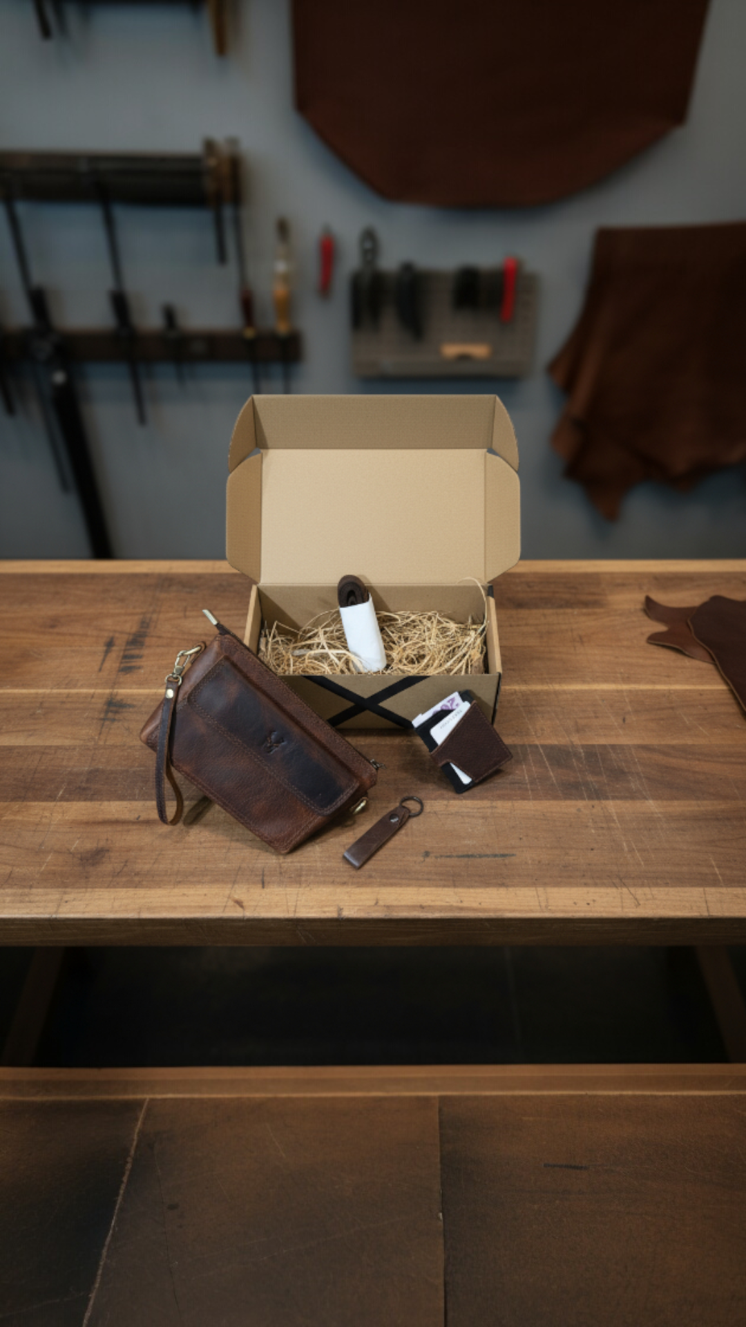 Hakiki Deri Hediye Seti – El/Omuz Çantası + Kartlık + Anahtarlık