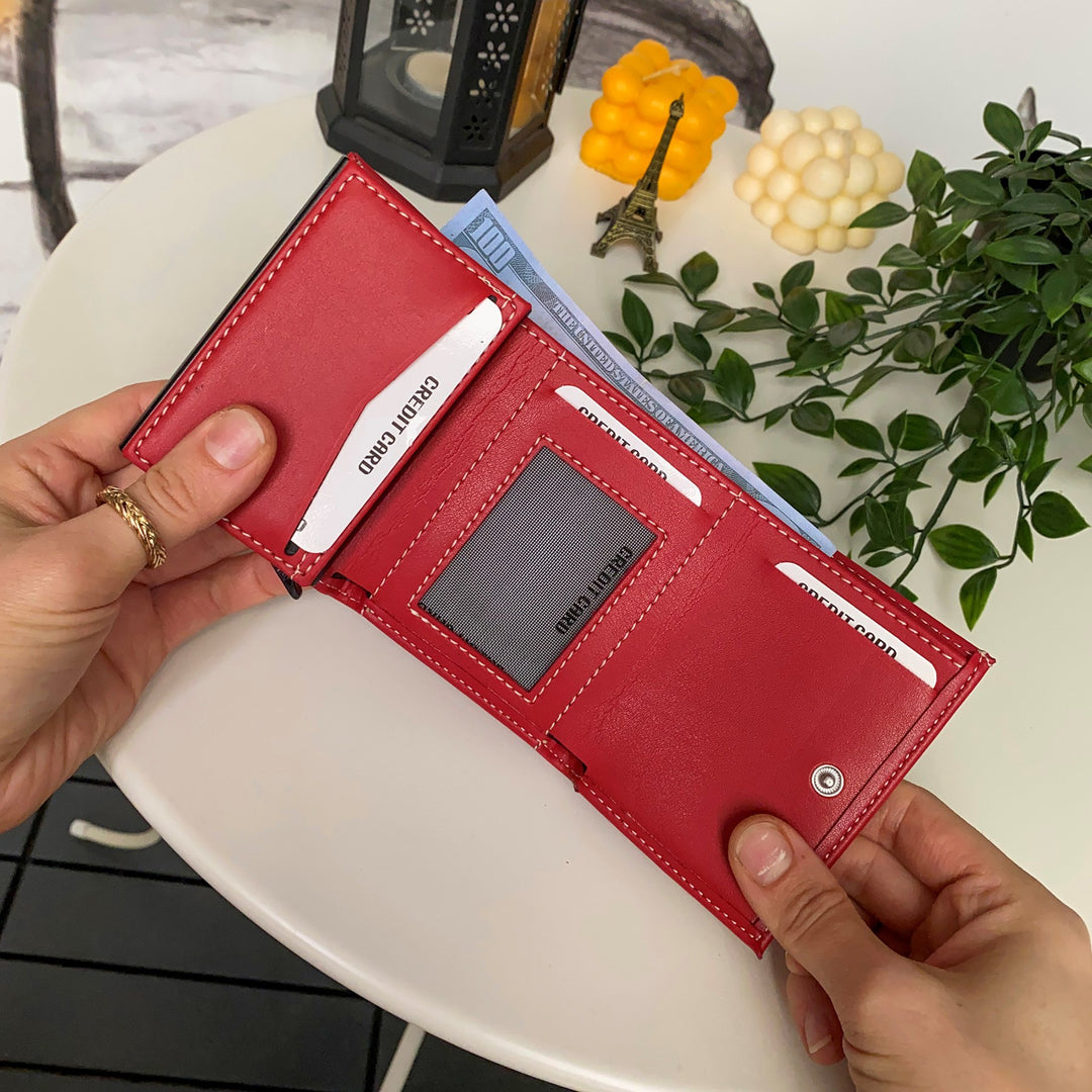 Modica Laura Teknolojik Vegan Deri RFID Korumalı Otomatik Pop-Up Mekanizmalı Modern İnce Tasarım - Taba, görsel 16